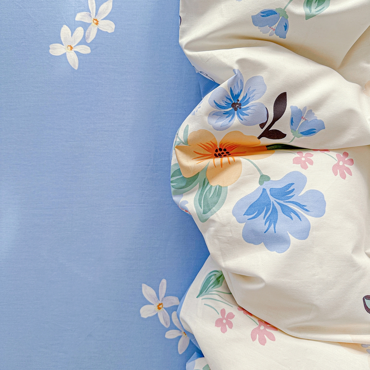 91家纺网 家纺一手货源 找家纺 佳汐蓝家纺 2026新款全棉纯棉加厚13376印花四件套 若薇