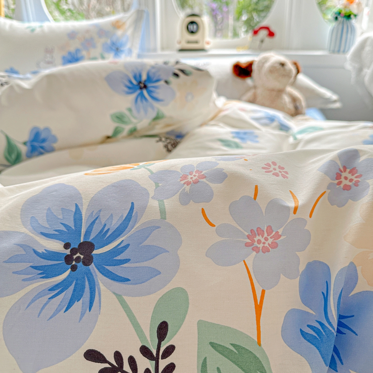 91家纺网 家纺一手货源 找家纺 佳汐蓝家纺 2026新款全棉纯棉加厚13376印花四件套 若薇