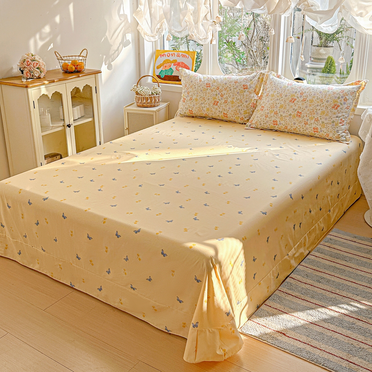 91家纺网 家纺一手货源 找家纺 佳汐蓝家纺 2026新款全棉纯棉加厚13376印花四件套 森恋花开