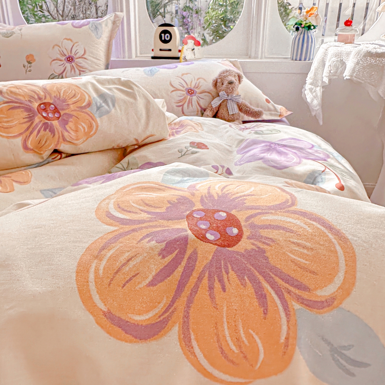 91家纺网 家纺一手货源 找家纺 佳汐蓝家纺 2026新款全棉纯棉加厚13376印花四件套 心怡如初