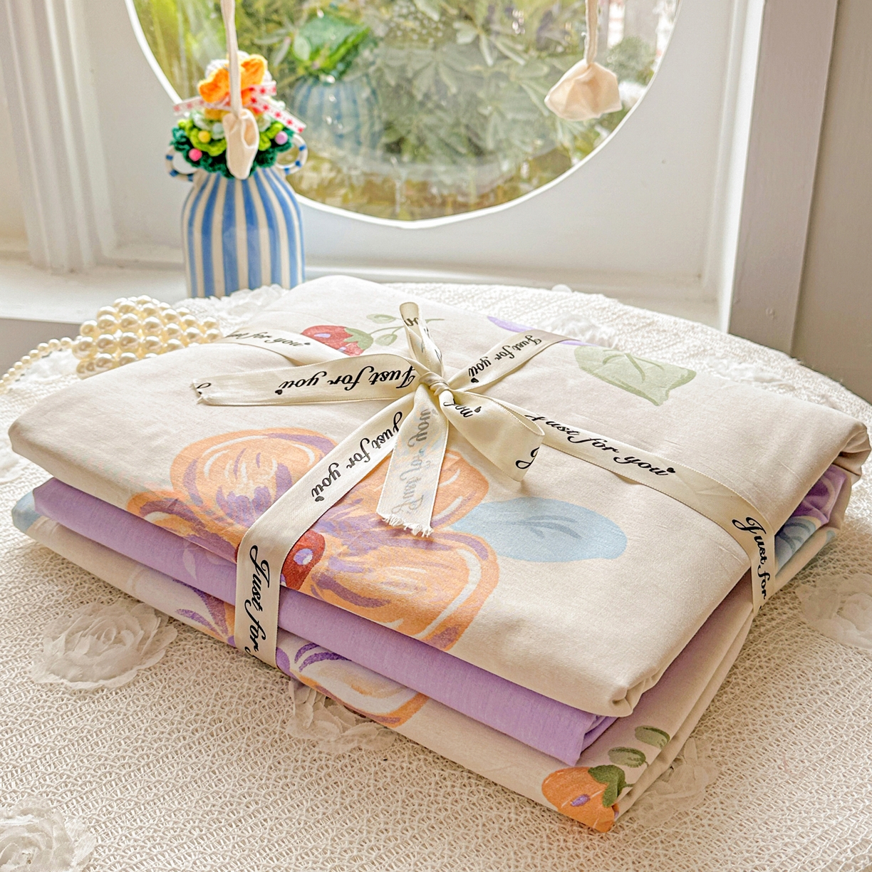 91家纺网 家纺一手货源 找家纺 佳汐蓝家纺 2026新款全棉纯棉加厚13376印花四件套 心怡如初