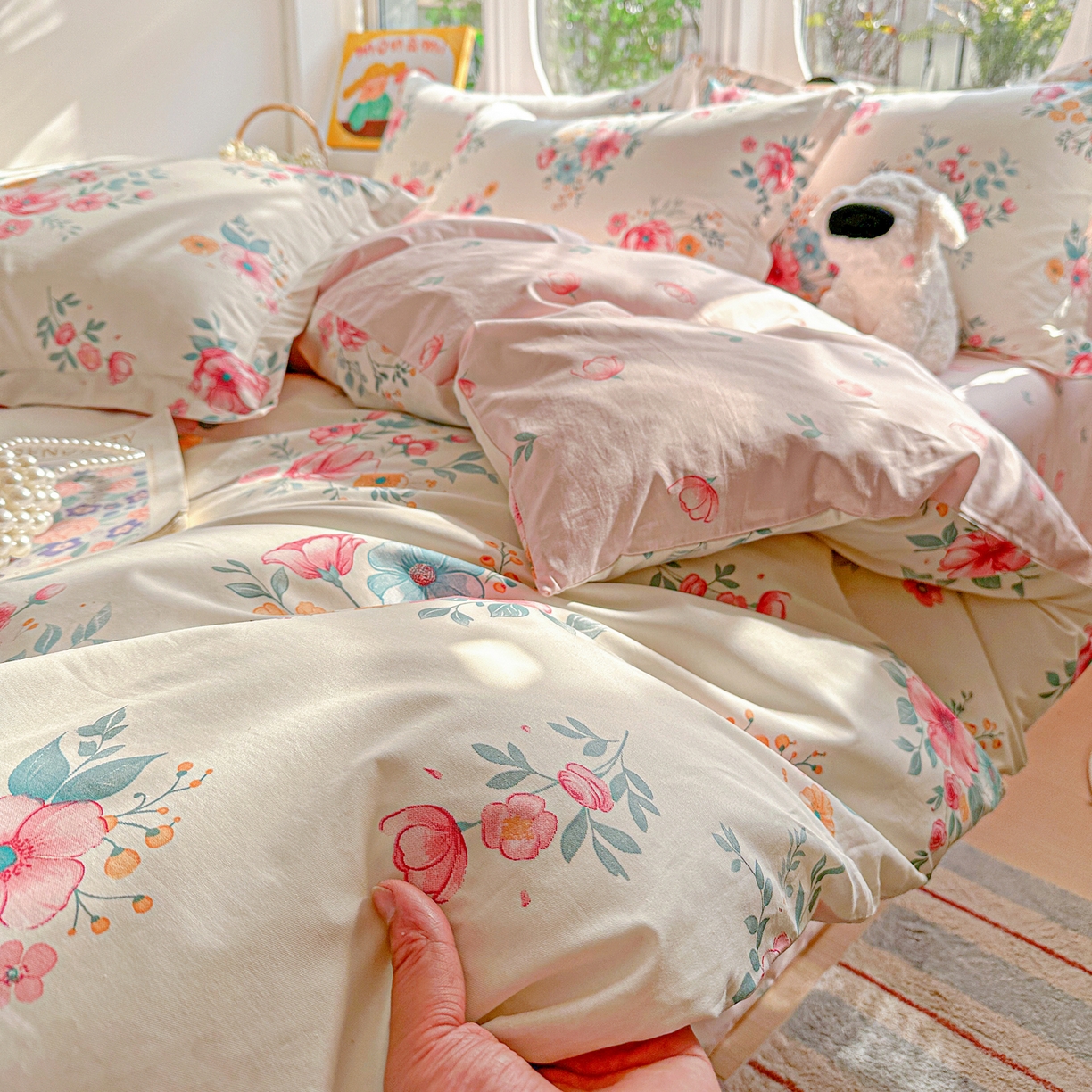 91家纺网 家纺一手货源 找家纺 佳汐蓝家纺 2026新款全棉纯棉加厚13376印花四件套 馨兰