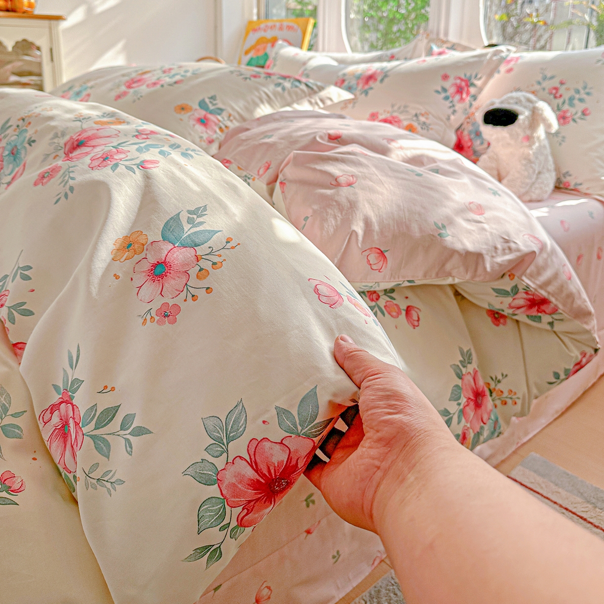 91家纺网 家纺一手货源 找家纺 佳汐蓝家纺 2026新款全棉纯棉加厚13376印花四件套 馨兰