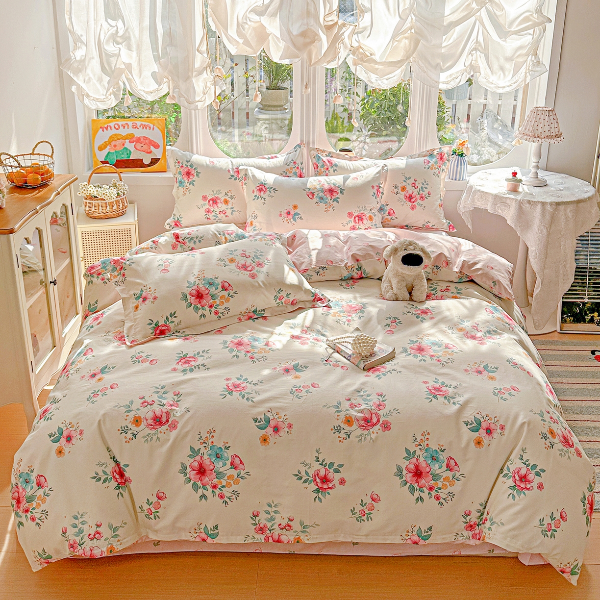 91家纺网 家纺一手货源 找家纺 佳汐蓝家纺 2026新款全棉纯棉加厚13376印花四件套 馨兰