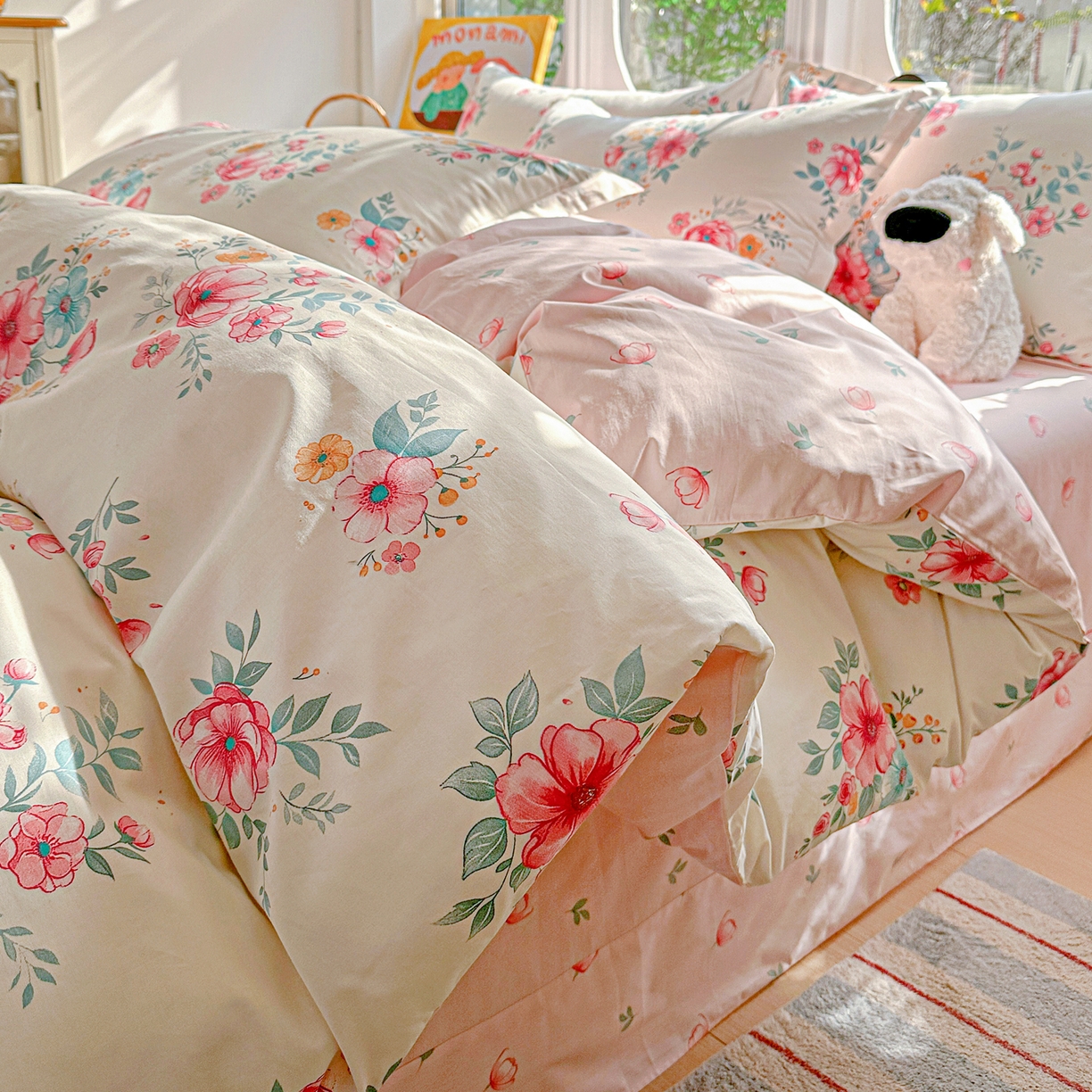 91家纺网 家纺一手货源 找家纺 佳汐蓝家纺 2026新款全棉纯棉加厚13376印花四件套 馨兰