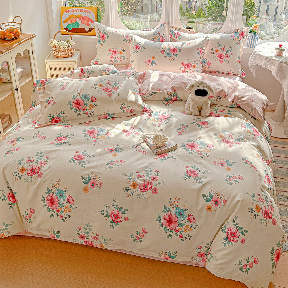 91家纺网 家纺一手货源 找家纺 佳汐蓝家纺 2026新款全棉纯棉加厚13376印花四件套 馨兰