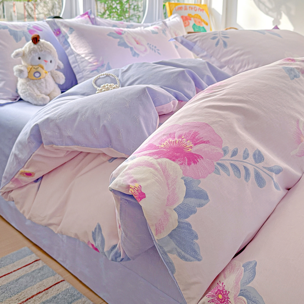 91家纺网 家纺一手货源 找家纺 佳汐蓝家纺 2026新款全棉纯棉加厚13376印花四件套 星漫