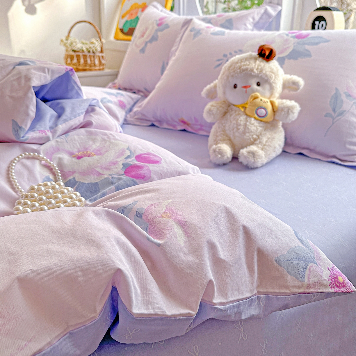 91家纺网 家纺一手货源 找家纺 佳汐蓝家纺 2026新款全棉纯棉加厚13376印花四件套 星漫