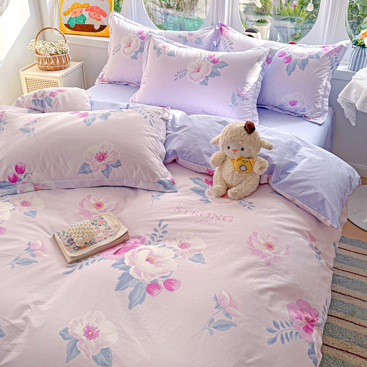 91家纺网 家纺一手货源 找家纺 佳汐蓝家纺 2026新款全棉纯棉加厚13376印花四件套 星漫