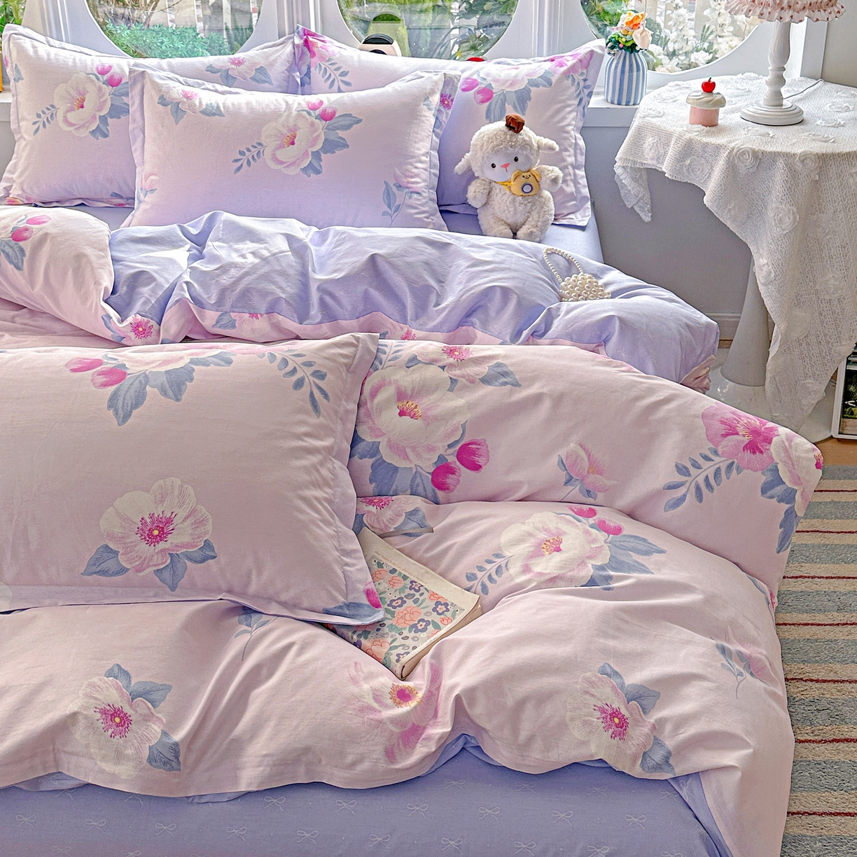 91家纺网 家纺一手货源 找家纺 佳汐蓝家纺 2026新款全棉纯棉加厚13376印花四件套 星漫