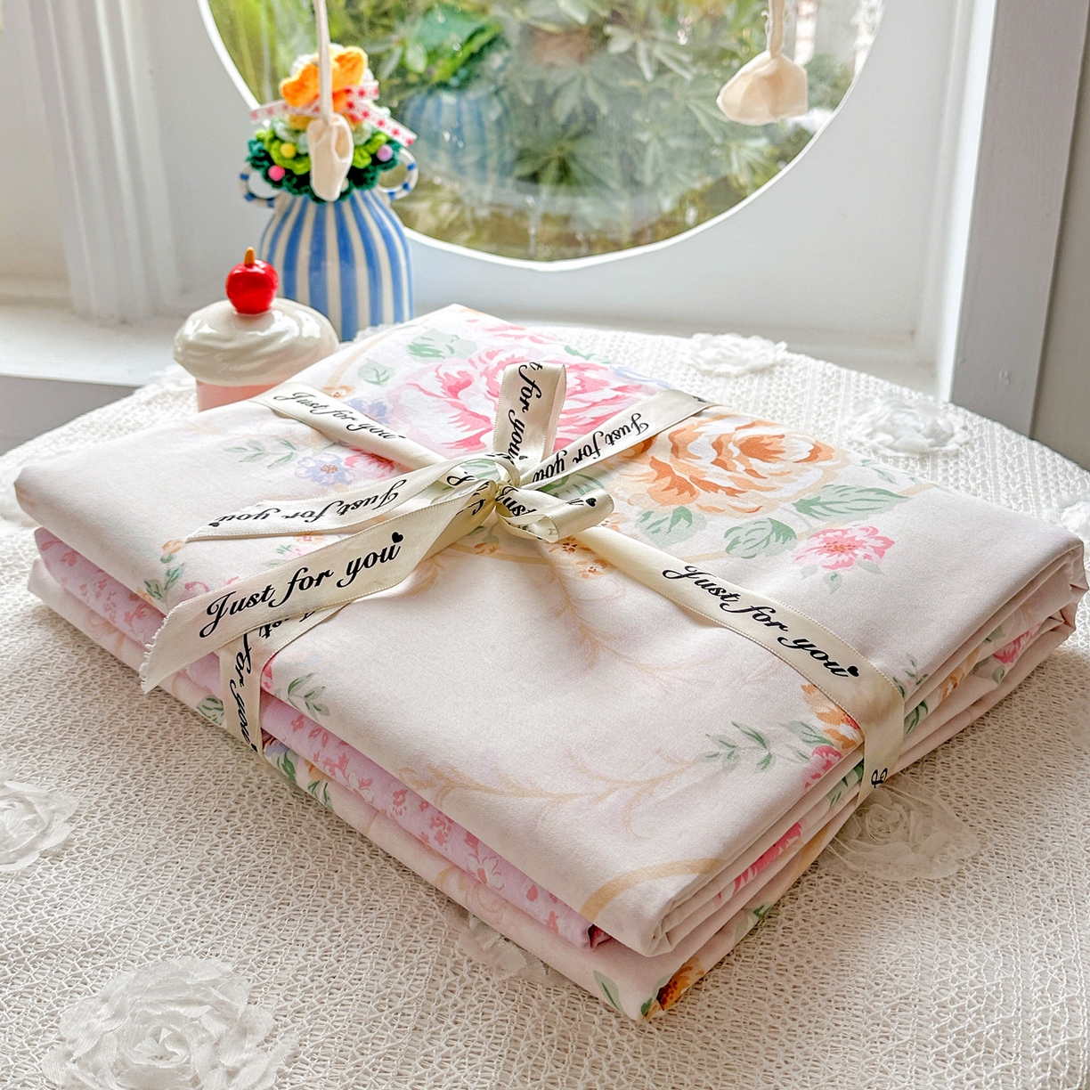 91家纺网 家纺一手货源 找家纺 佳汐蓝家纺 2026新款全棉纯棉加厚13376印花四件套 杏雨寻春