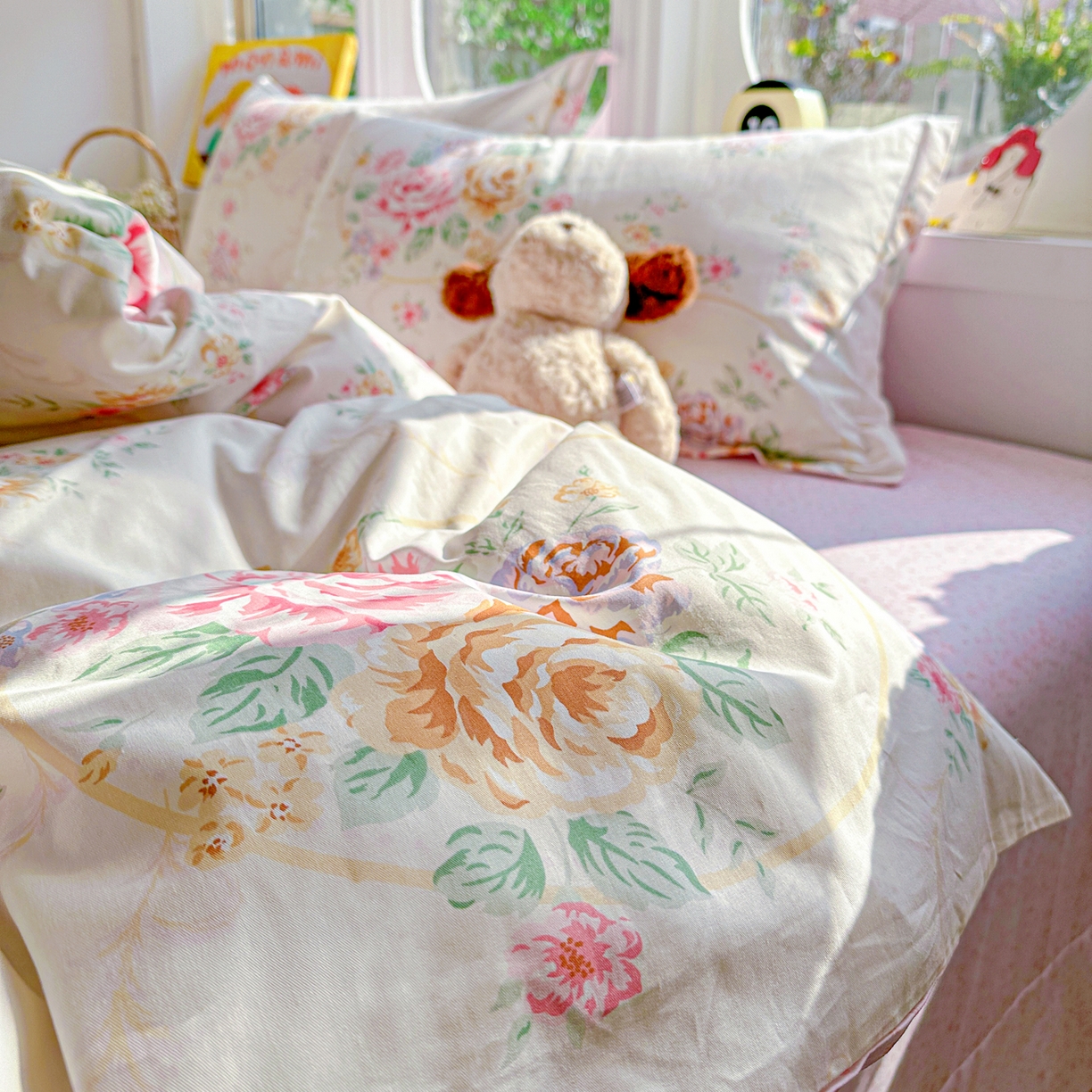 91家纺网 家纺一手货源 找家纺 佳汐蓝家纺 2026新款全棉纯棉加厚13376印花四件套 杏雨寻春