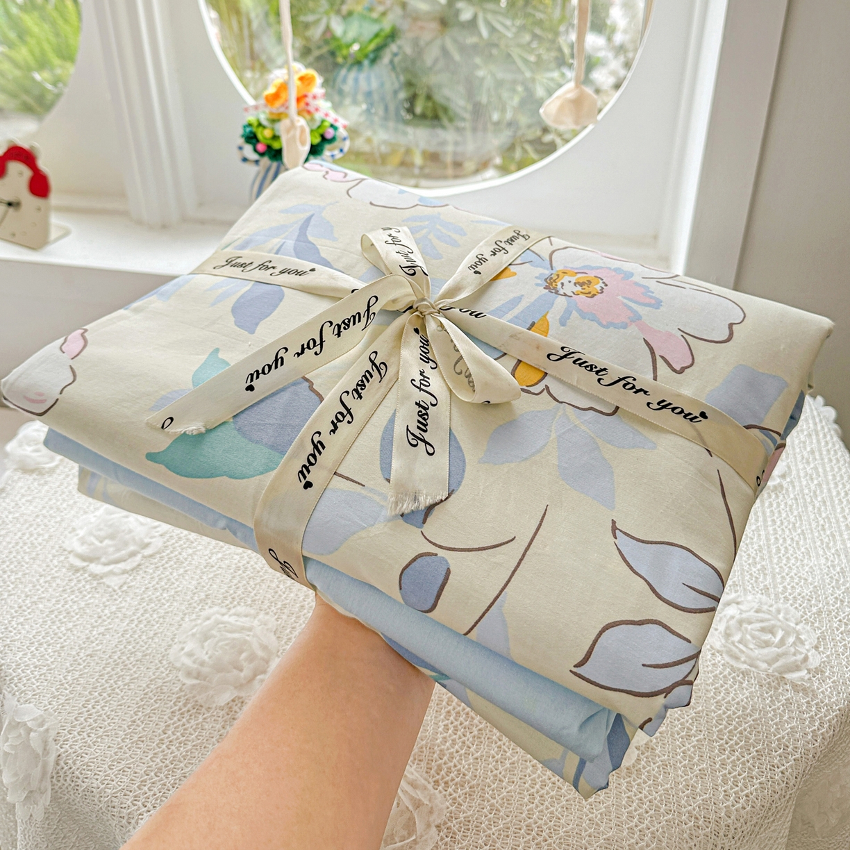 91家纺网 家纺一手货源 找家纺 佳汐蓝家纺 2026新款全棉纯棉加厚13376印花四件套 叶玲珑