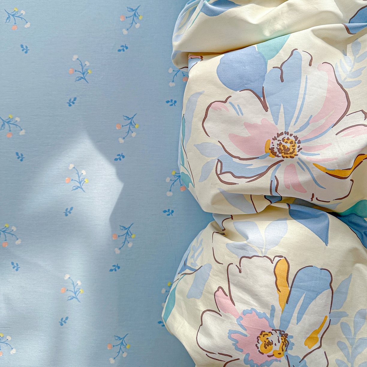 91家纺网 家纺一手货源 找家纺 佳汐蓝家纺 2026新款全棉纯棉加厚13376印花四件套 叶玲珑