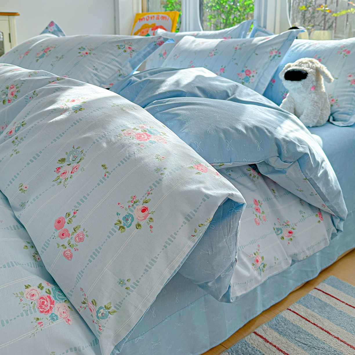 91家纺网 家纺一手货源 找家纺 佳汐蓝家纺 2026新款全棉纯棉加厚13376印花四件套 优朵蔓