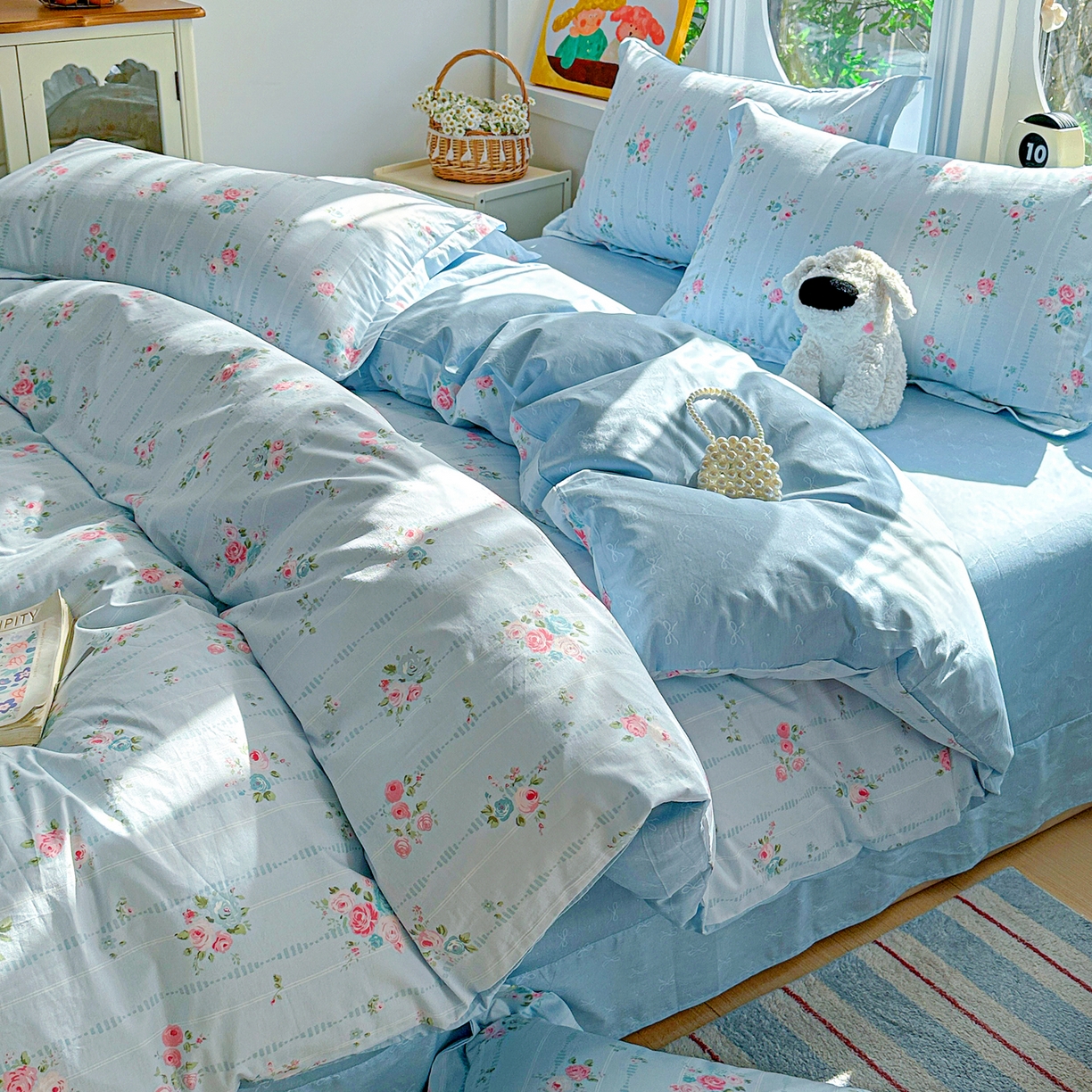 91家纺网 家纺一手货源 找家纺 佳汐蓝家纺 2026新款全棉纯棉加厚13376印花四件套 优朵蔓