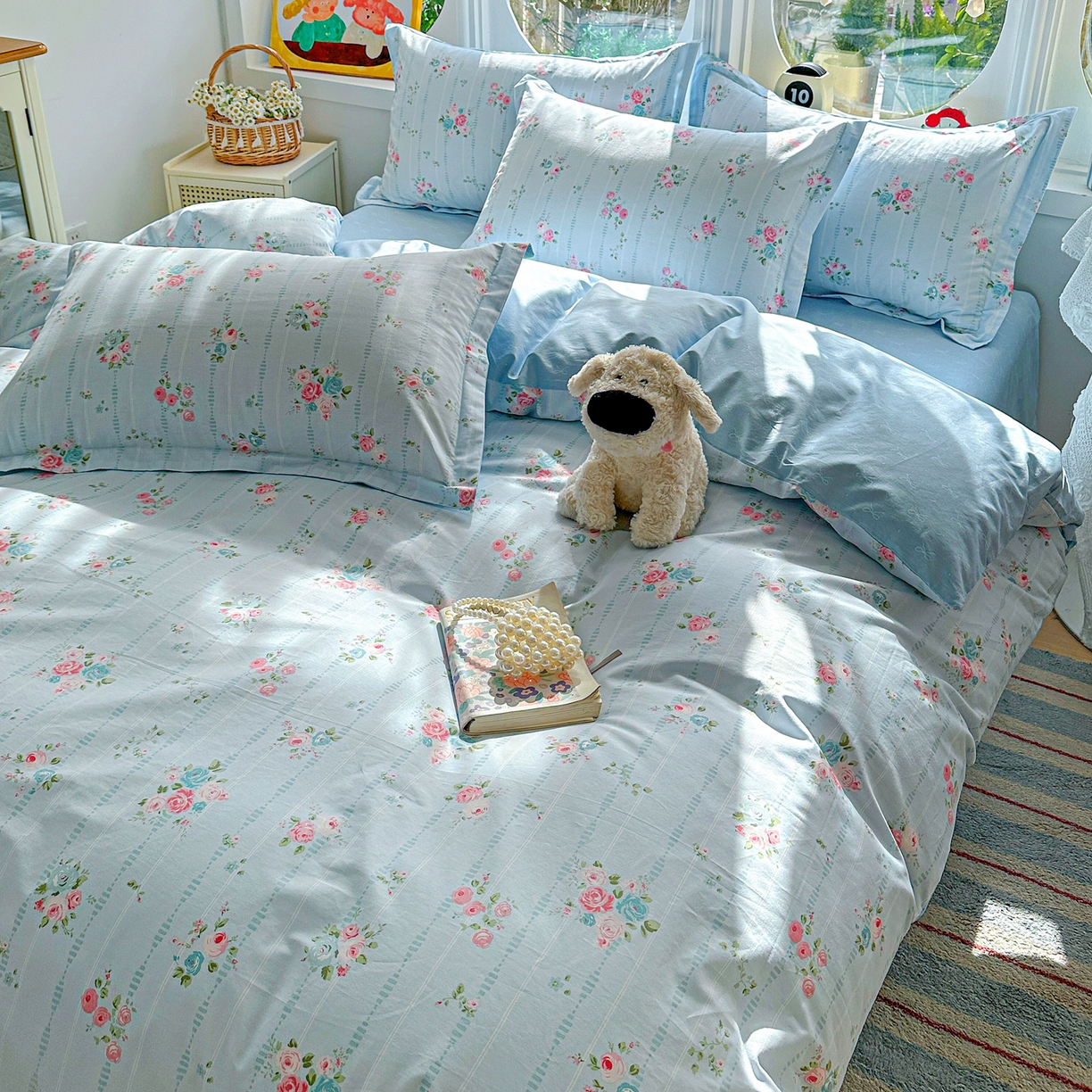 91家纺网 家纺一手货源 找家纺 佳汐蓝家纺 2026新款全棉纯棉加厚13376印花四件套 优朵蔓