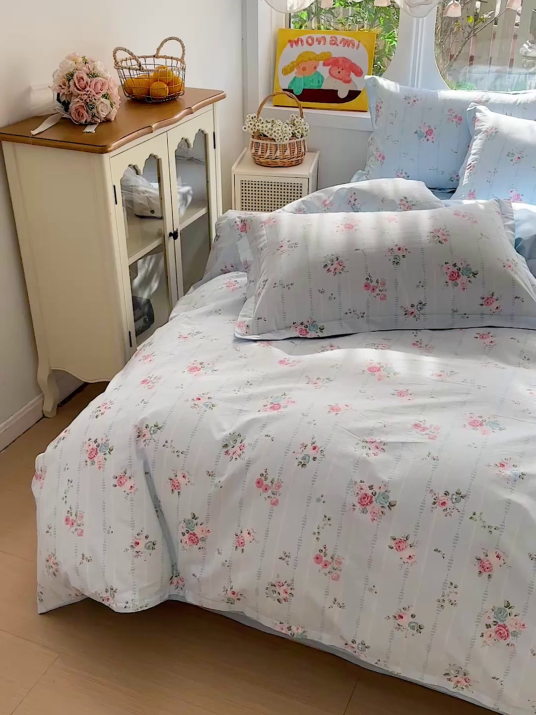 91家纺网 家纺一手货源 找家纺 佳汐蓝家纺 2026新款全棉纯棉加厚13376印花四件套 优朵蔓