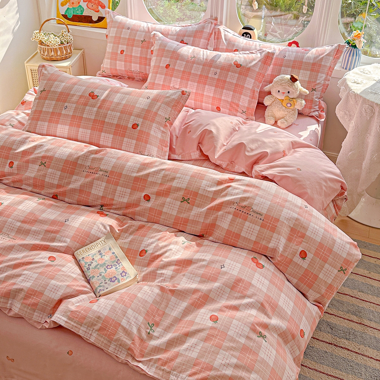 佳汐蓝家纺 2026新款全棉纯棉加厚13376印花四件套 早安