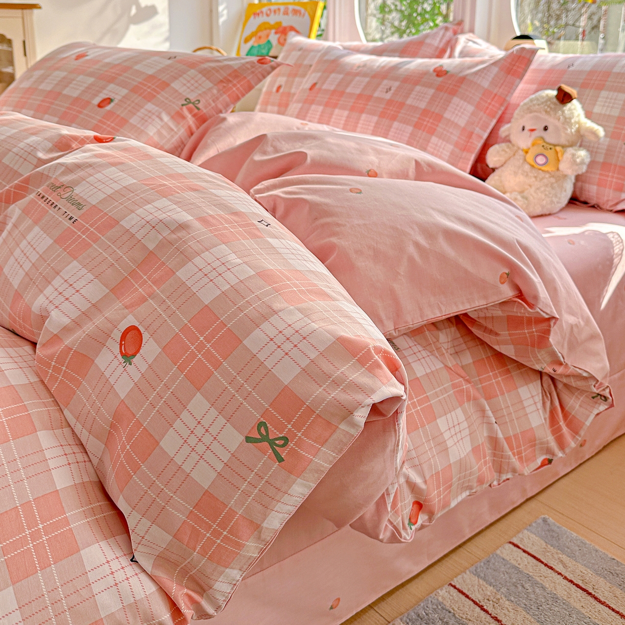 91家纺网 家纺一手货源 找家纺 佳汐蓝家纺 2026新款全棉纯棉加厚13376印花四件套 早安