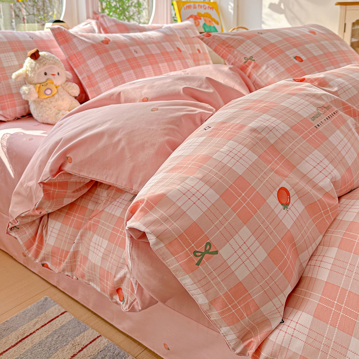 91家纺网 家纺一手货源 找家纺 佳汐蓝家纺 2026新款全棉纯棉加厚13376印花四件套 早安