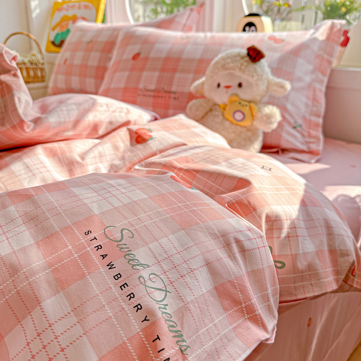 91家纺网 家纺一手货源 找家纺 佳汐蓝家纺 2026新款全棉纯棉加厚13376印花四件套 早安