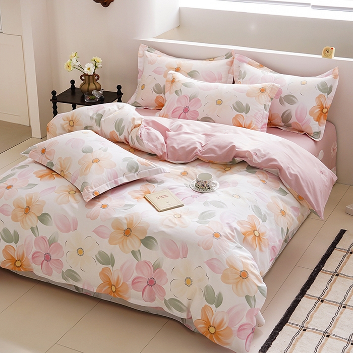 91家纺网 家纺一手货源 找家纺 登登家纺 2026新款全棉四件套 唯美彩绘