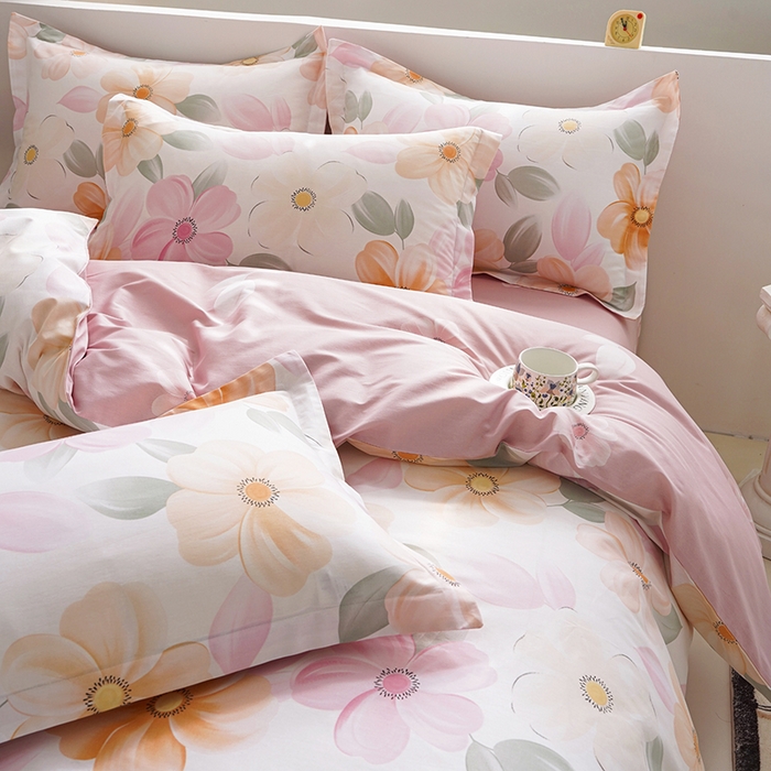 91家纺网 家纺一手货源 找家纺 登登家纺 2026新款全棉四件套 唯美彩绘