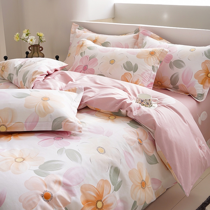 91家纺网 家纺一手货源 找家纺 登登家纺 2026新款全棉四件套 唯美彩绘