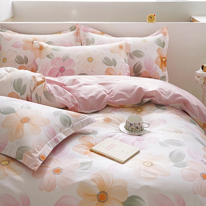 91家纺网 家纺一手货源 找家纺 登登家纺 2026新款全棉四件套 唯美彩绘