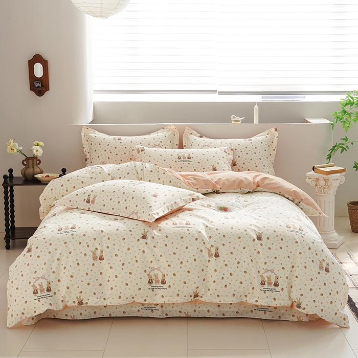 登登家纺 2026新款全棉四件套 草莓花园