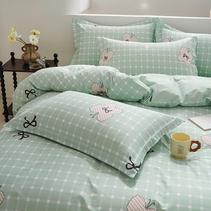 91家纺网 家纺一手货源 找家纺 登登家纺 2026新款全棉四件套 蝴蝶结