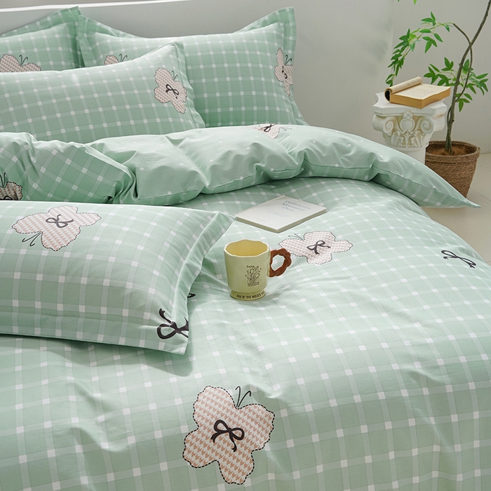 91家纺网 家纺一手货源 找家纺 登登家纺 2026新款全棉四件套 蝴蝶结