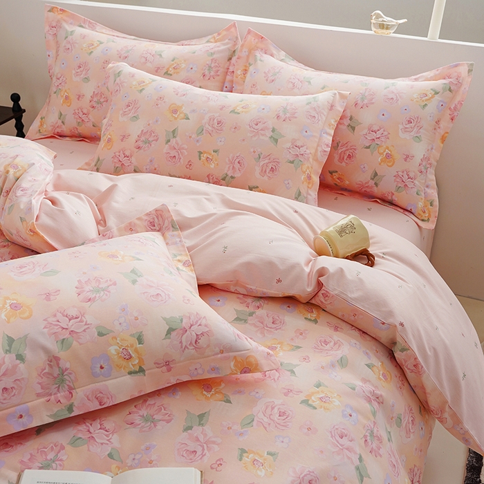 91家纺网 家纺一手货源 找家纺 登登家纺 2026新款全棉四件套 花季柔情