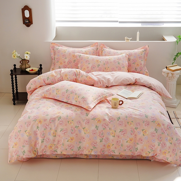 91家纺网 家纺一手货源 找家纺 登登家纺 2026新款全棉四件套 花季柔情