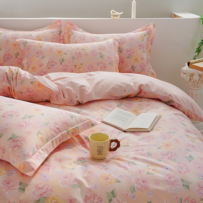 91家纺网 家纺一手货源 找家纺 登登家纺 2026新款全棉四件套 花季柔情