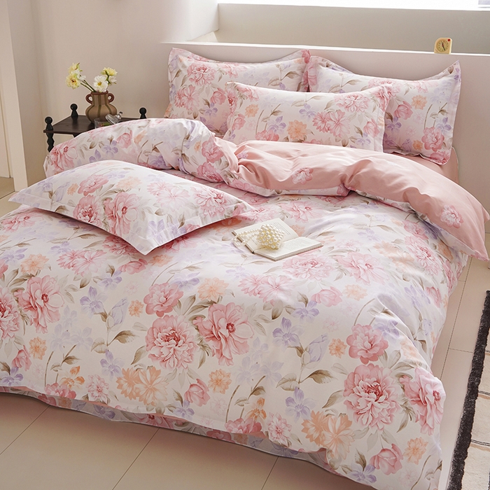 91家纺网 家纺一手货源 找家纺 登登家纺 2026新款全棉四件套 倾城花恋