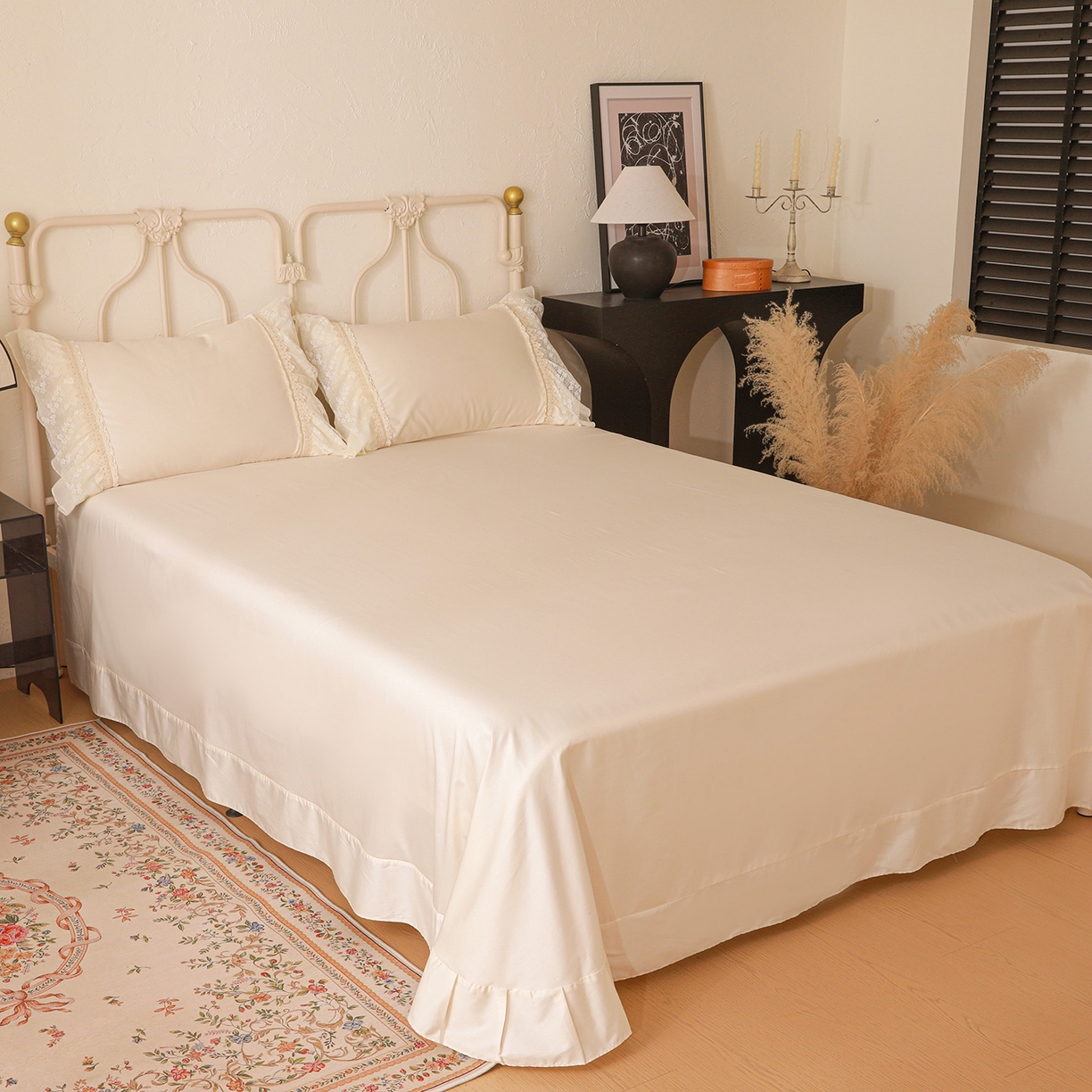 91家纺网 家纺一手货源 找家纺 （总）迪欧芙 2026新款长绒棉全棉纯棉刺绣床单款四件套-巴黎甜梦