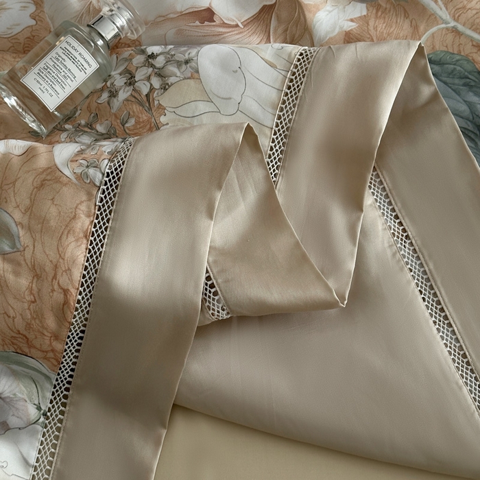 91家纺网 家纺一手货源 找家纺 娇逸家居 2026新款60s天丝数码印花夏被夏凉被空调被四件套 浮漫-橙