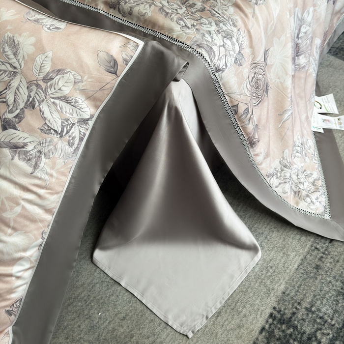 91家纺网 家纺一手货源 找家纺 娇逸家居 2026新款60s天丝数码印花夏被夏凉被空调被四件套 观澜-粉