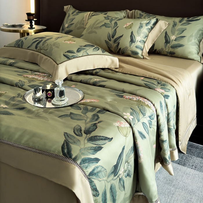 91家纺网 家纺一手货源 找家纺 娇逸家居 2026新款60s天丝数码印花夏被夏凉被空调被四件套 焕新