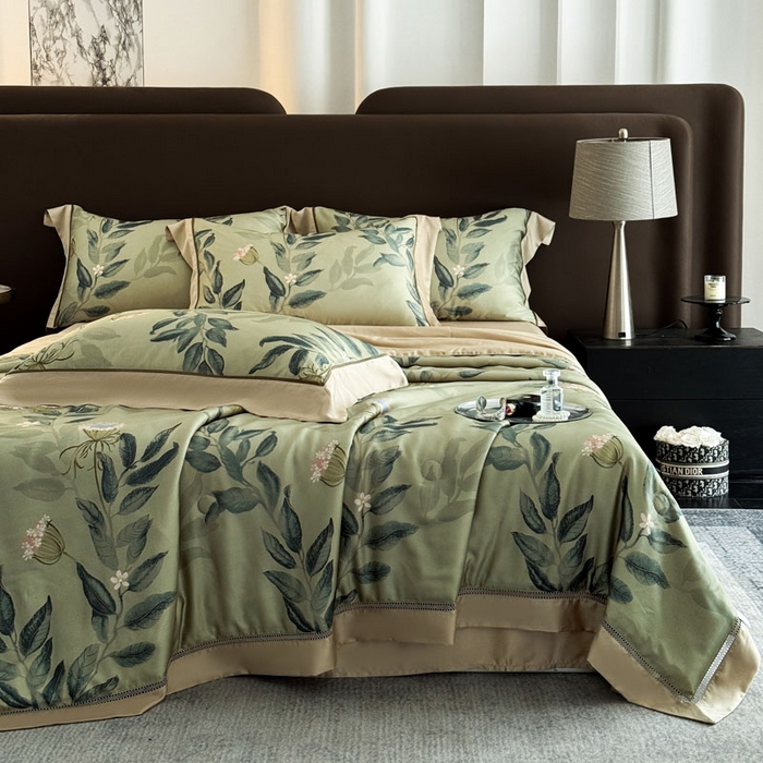 91家纺网 家纺一手货源 找家纺 娇逸家居 2026新款60s天丝数码印花夏被夏凉被空调被四件套 焕新