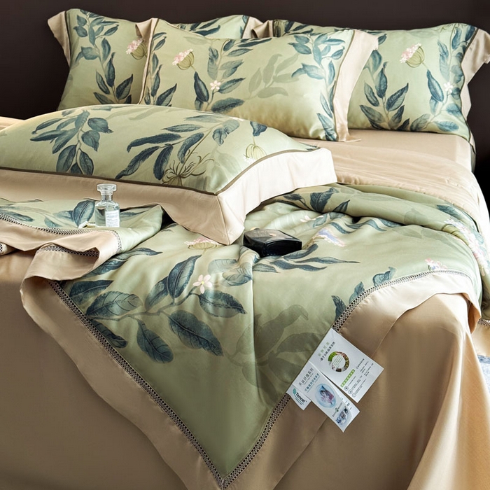 91家纺网 家纺一手货源 找家纺 娇逸家居 2026新款60s天丝数码印花夏被夏凉被空调被四件套 焕新
