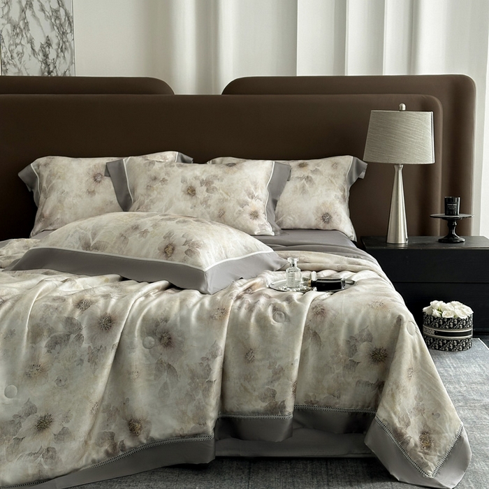 91家纺网 家纺一手货源 找家纺 娇逸家居 2026新款60s天丝数码印花夏被夏凉被空调被四件套 沐初