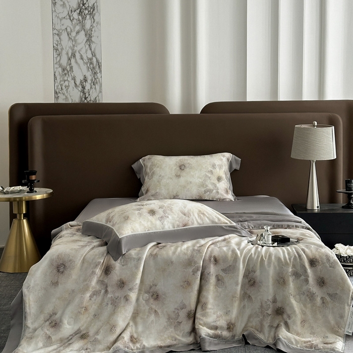 91家纺网 家纺一手货源 找家纺 娇逸家居 2026新款60s天丝数码印花夏被夏凉被空调被四件套 沐初