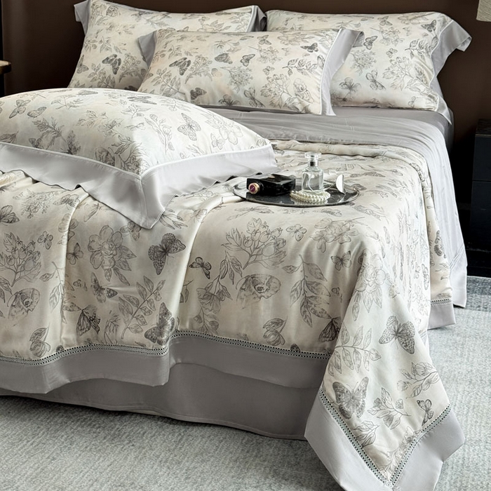 91家纺网 家纺一手货源 找家纺 娇逸家居 2026新款60s天丝数码印花夏被夏凉被空调被四件套 琦蝶