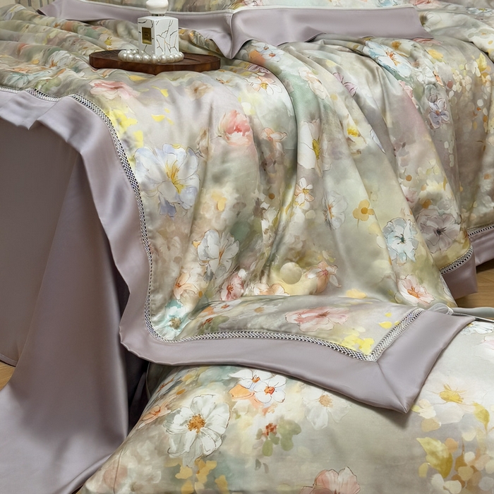 91家纺网 家纺一手货源 找家纺 娇逸家居 2026新款60s天丝数码印花夏被夏凉被空调被四件套 如飒