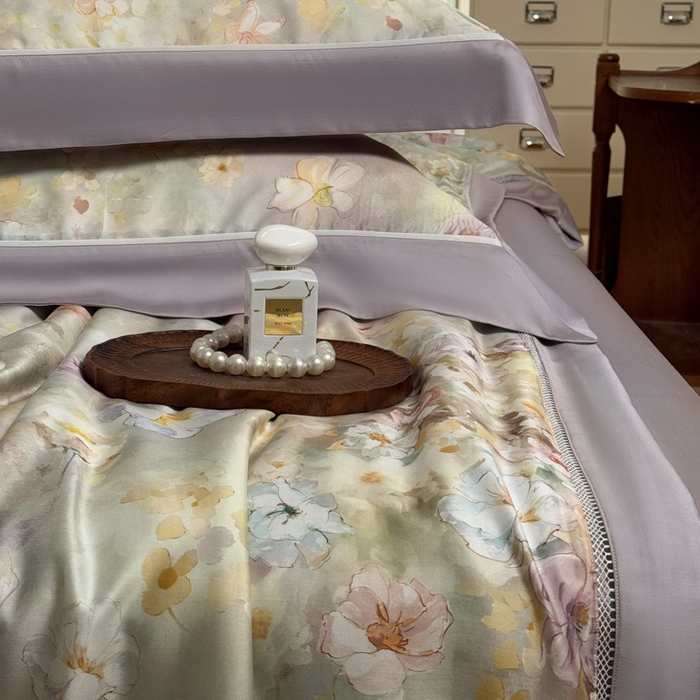 91家纺网 家纺一手货源 找家纺 娇逸家居 2026新款60s天丝数码印花夏被夏凉被空调被四件套 如飒