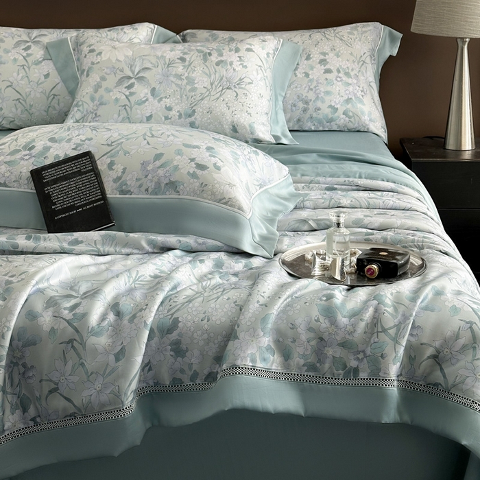 91家纺网 家纺一手货源 找家纺 娇逸家居 2026新款60s天丝数码印花夏被夏凉被空调被四件套 拾慕