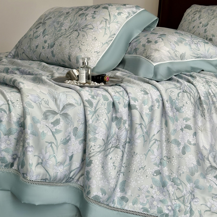 91家纺网 家纺一手货源 找家纺 娇逸家居 2026新款60s天丝数码印花夏被夏凉被空调被四件套 拾慕